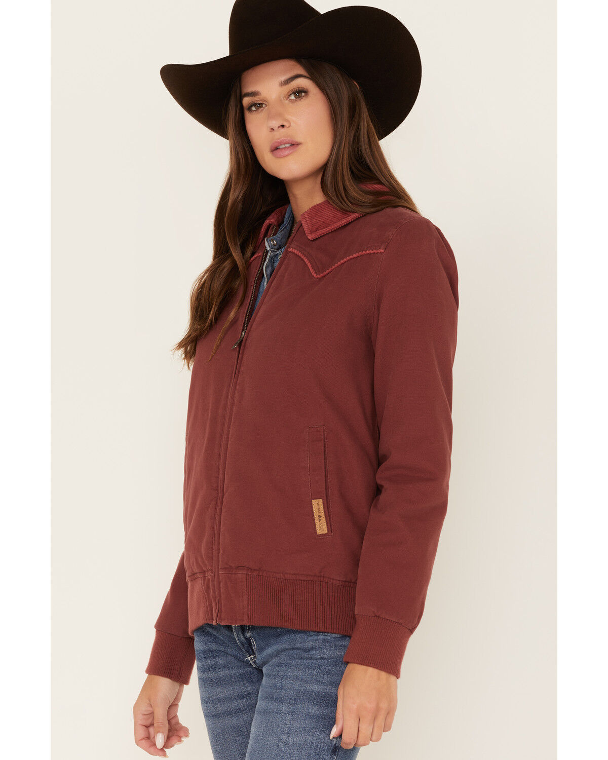 Image #2 - Powder River Outfitters Women's Canvas Bomber Jacket, , hi-res