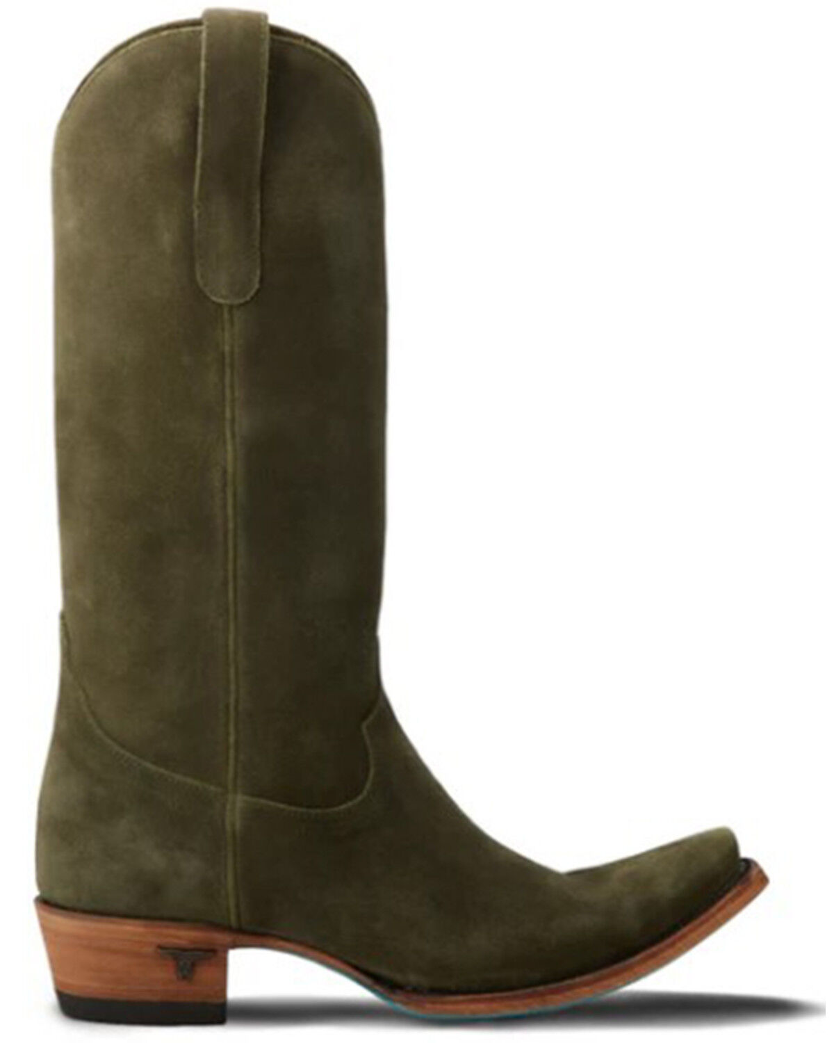 Image #2 - Lane Women's Emma Jane Suede Tall Western Boots - Snip Toe, Olive, hi-res