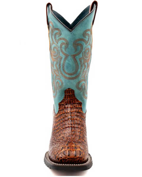 Image #4 - Ferrini Men's Caiman Print Performance Western Boots - Broad Square Toe , Rust Copper, hi-res
