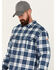 Image #2 - Hawx Men's FR Plaid Print Lightweight Button-Down Work Shirt, Blue, hi-res
