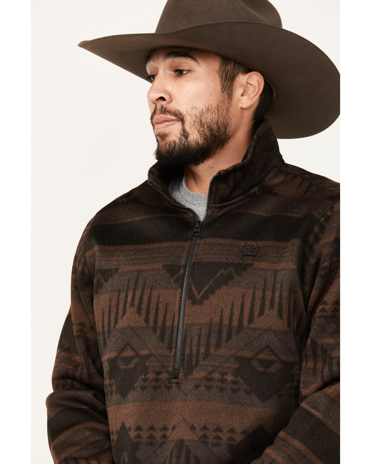 Image #2 - Cinch Men's Southwestern 1/2 Zip Pullover, , hi-res