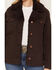 Image #3 - Wrangler Women's Sherpa Lined Button-Down Coat, Brown, hi-res