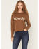 Image #1 - Shyanne Women's Howdy Long Sleeve Sweater, Khaki, hi-res