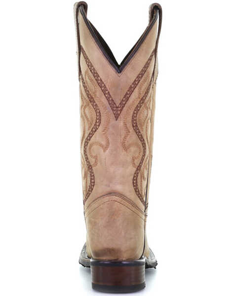 Image #5 - Corral Women's Saddle Embroidered Leather Western Boot - Broad Square Toe, Tan, hi-res
