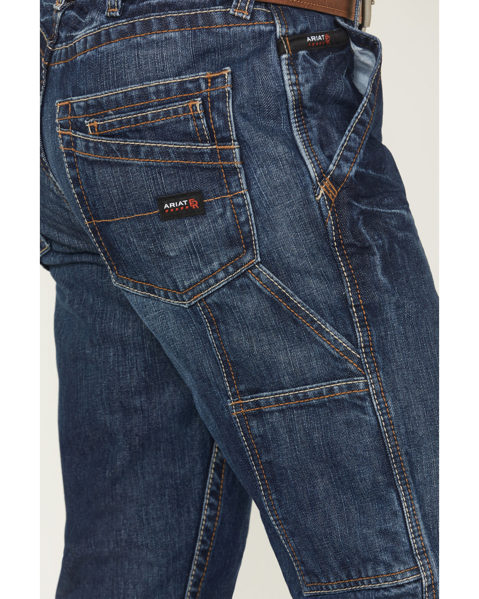 Image #7 - Ariat Men's FR M4 Relaxed Workhorse Relaxed Fit Bootcut Jeans, Denim, hi-res