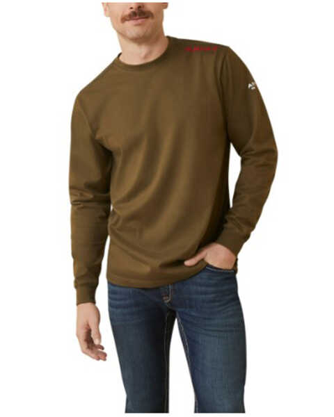 Ariat Men's FR Born For This Long Sleeve Graphic Work T-Shirt - Big , Brown, hi-res