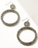 Image #1 - Shyanne Women's Enchanted Forest Pewter Beaded Sparkle Drop Earrings, Pewter, hi-res