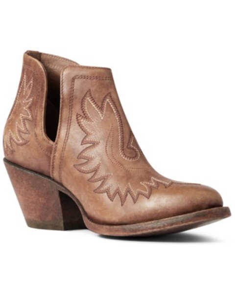 Image #1 - Ariat Women's Naturally Distressed Brown Dixon Western Fashion Bootie - Round Toe , Brown, hi-res