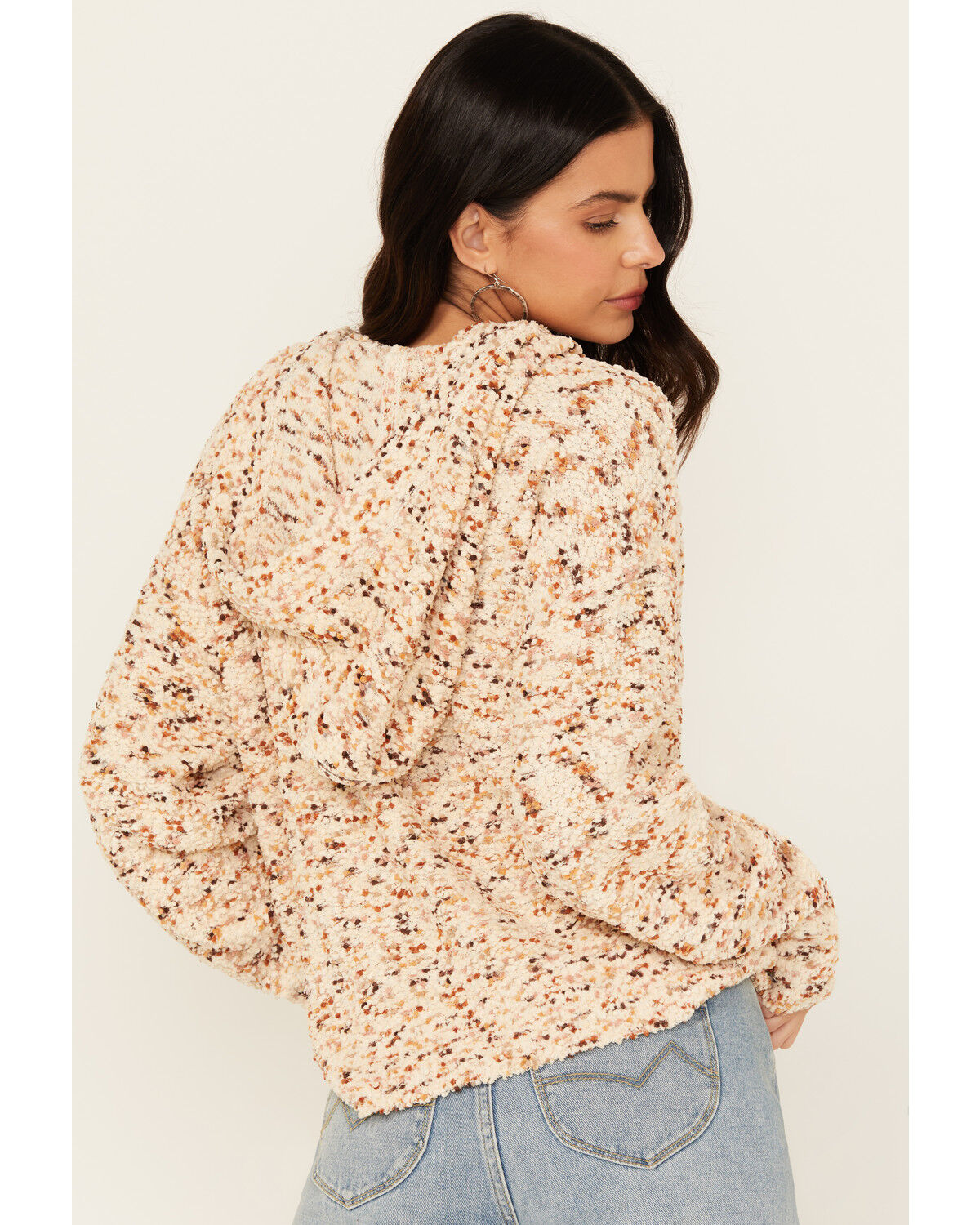 Image #4 - Cleo + Wolf Women's Popcorn Yarn Hoodie, Oatmeal, hi-res