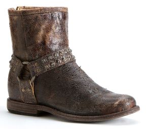 Frye Women's Phillip Studded Harness Boots - Round Toe, Chocolate, hi-res