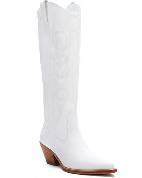 Matisse Women's Agency Tall Western Leather Boots - Pointed Toe, White, hi-res
