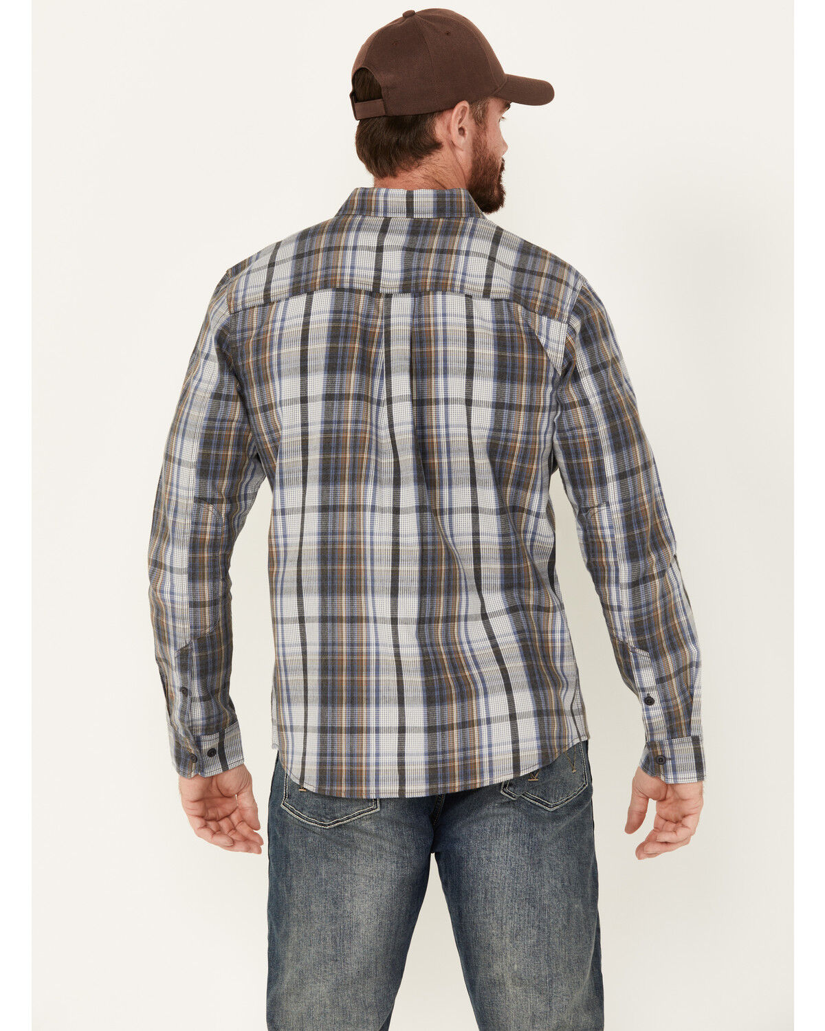 Image #4 - Brothers and Sons Men's Phillips Plaid Print Long Sleeve Button Down Shirt, Charcoal, hi-res