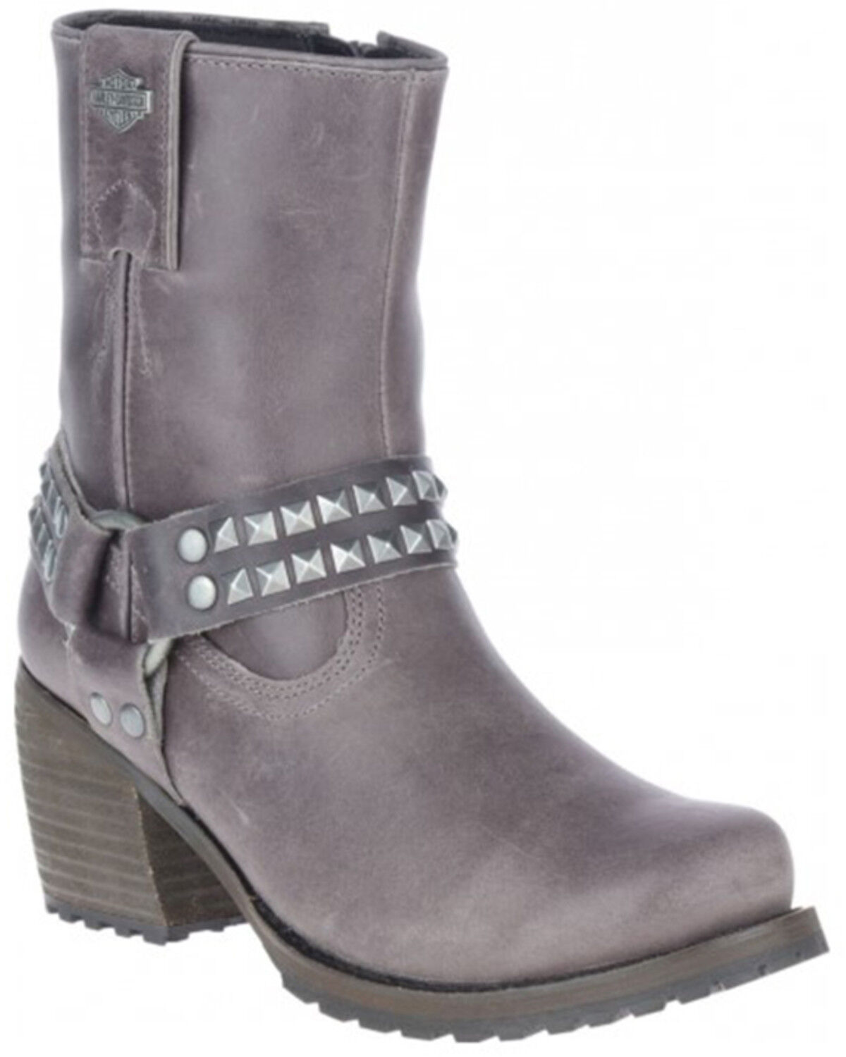 Image #1 - Harley Davidson Women's Tamori Harness Moto Boots - Soft Toe, Grey, hi-res