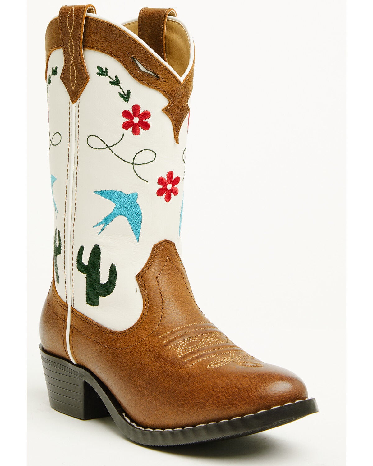 Shyanne Girls' Sadie Western Boots - Round Toe, Brown, hi-res