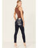 Image #1 - Miss Me Women's Dark Wash Mid Rise Stretch Skinny Jeans, , hi-res