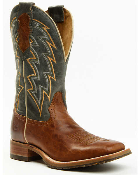 Double H Men's Leland Performance Western Boots - Broad Square Toe, Steel Blue, hi-res
