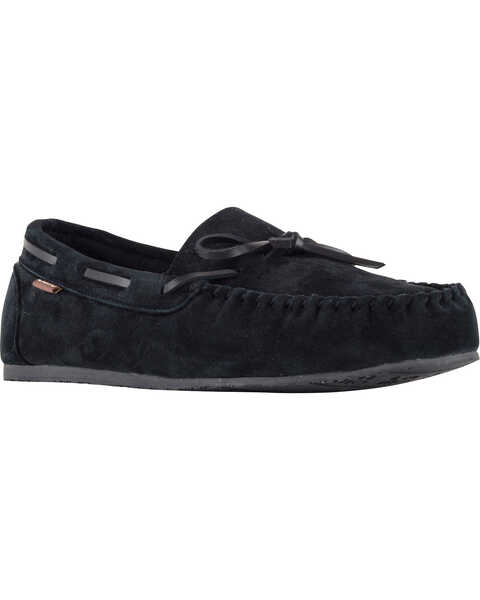 Lamo Footwear Men's Aiden Suede Lace Moccasins - Moc Toe, Black, hi-res