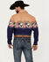 Image #4 - Panhandle Men's We The People Border Long Sleeve Snap Western Shirt, Navy, hi-res
