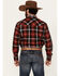 Image #4 - Ely Walker Men's Plaid Print Long Sleeve Snap Stretch Western Shirt, Red, hi-res