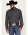 Image #1 - Cinch Men's ARENAFLEX® Floral Geo Print Long Sleeve Button-Down Performance Stretch Western Shirt, Charcoal, hi-res