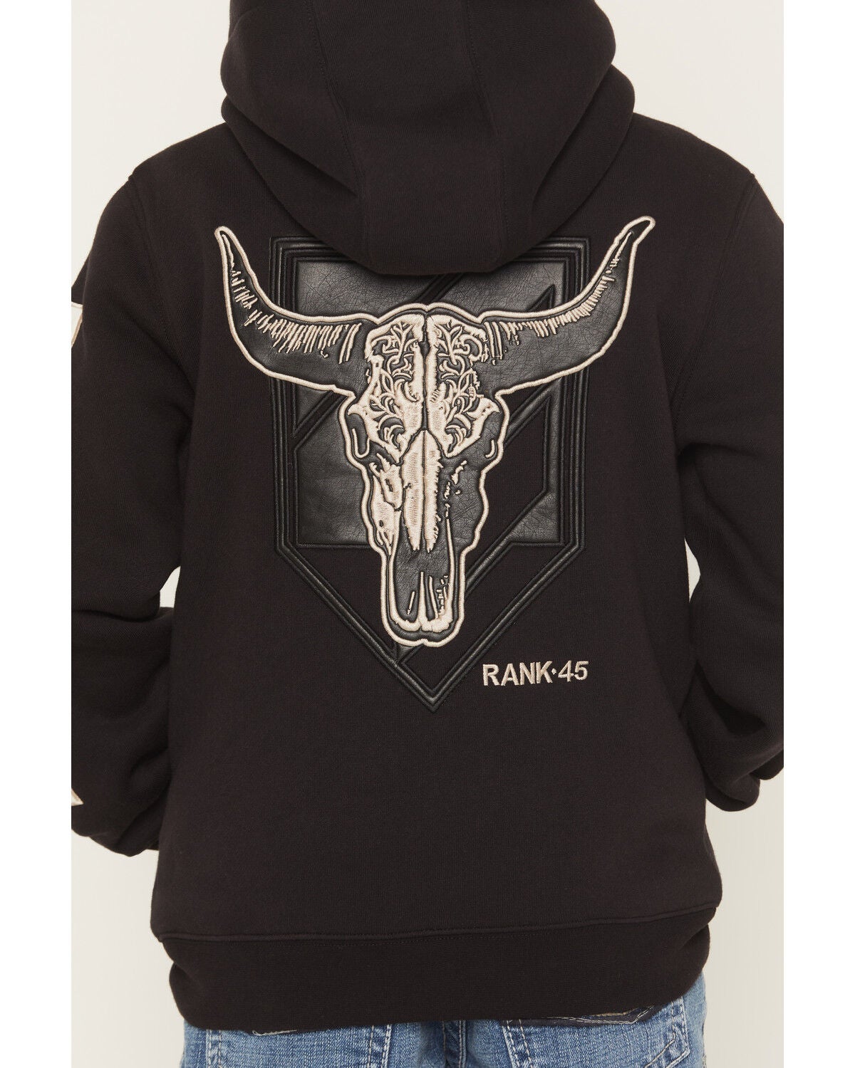 Image #4 - RANK 45&reg; Boys' Solid Flank Hooded Sweatshirt, Black, hi-res