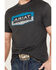 Ariat Men's Floral Block Short Sleeve T-Shirt, Charcoal, hi-res