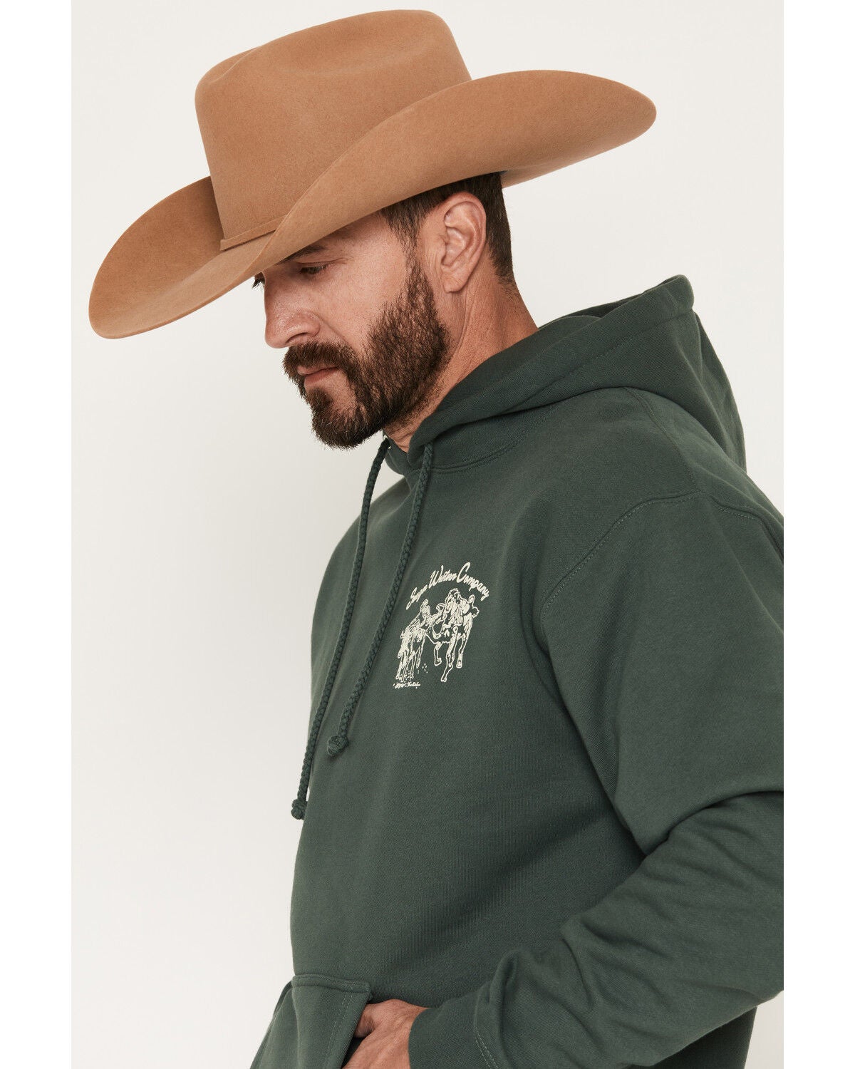 Image #3 - Seager Men's Los Rios Midweight Graphic Hooded Sweatshirt, Green, hi-res