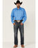 Image #2 - Roper Men's Cottage Foulard Geo Print Long Sleece Snap Western Shirt , Blue, hi-res