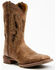 Image #1 - Laredo Men's Distressed Leather Western Boots - Broad Square Toe , Tan, hi-res