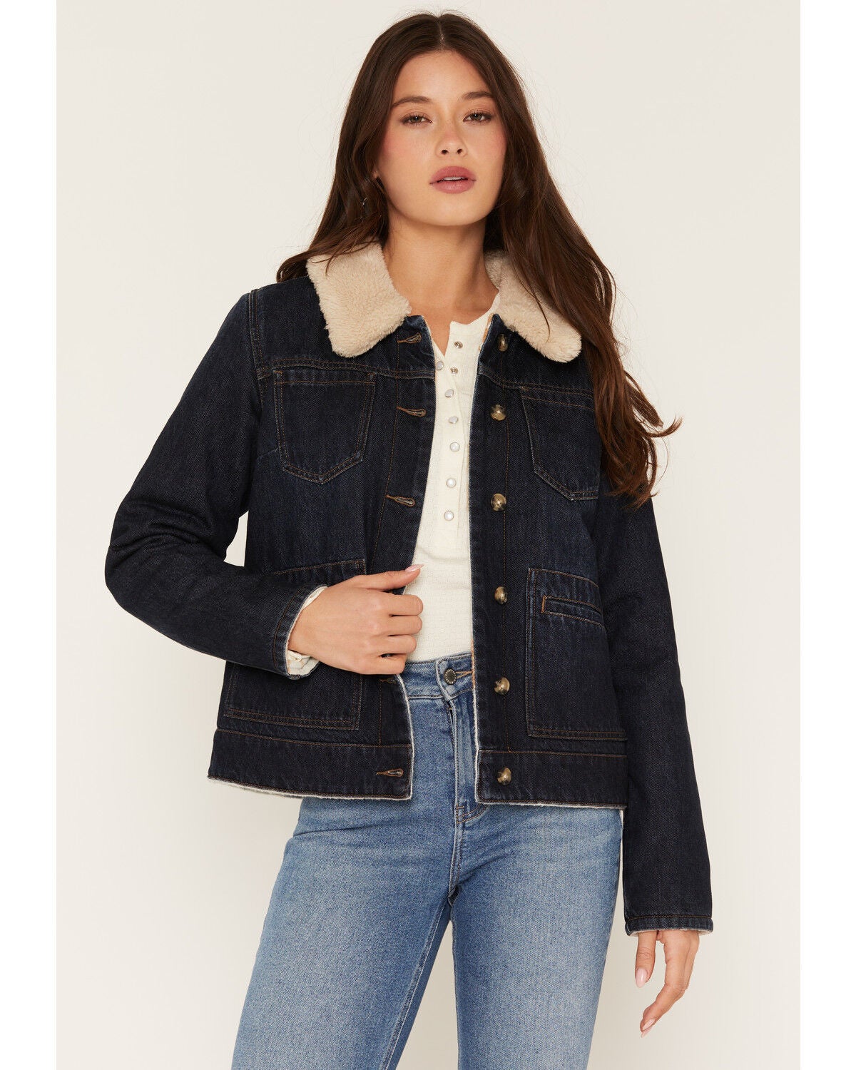 Image #1 - Idyllwind Women's Fairbrook Reversible Button-Down Denim Jacket, Dark Wash, hi-res