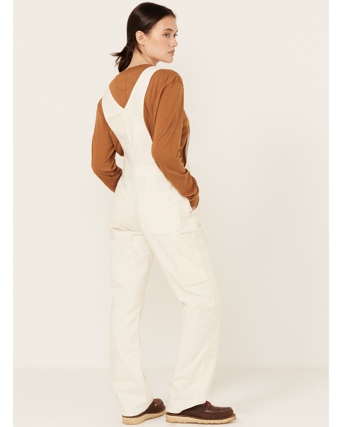 Image #4 - Carhartt Women's Rugged Flex® Loose Fit Canvas Bib Overalls, Natural, hi-res