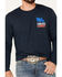 Image #3 - Cody James Men's Heather Navy Forever Cowboy Graphic Long Sleeve T-Shirt , Navy, hi-res