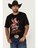Image #1 - Wrangler Men's Neon Cowboy Short Sleeve Graphic T-Shirt, Black, hi-res