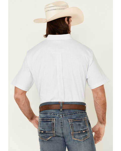 Cody James Core Men's Wichita Small Plaid Short Sleeve Button-Down Western Shirt - Tall , Light Blue, hi-res
