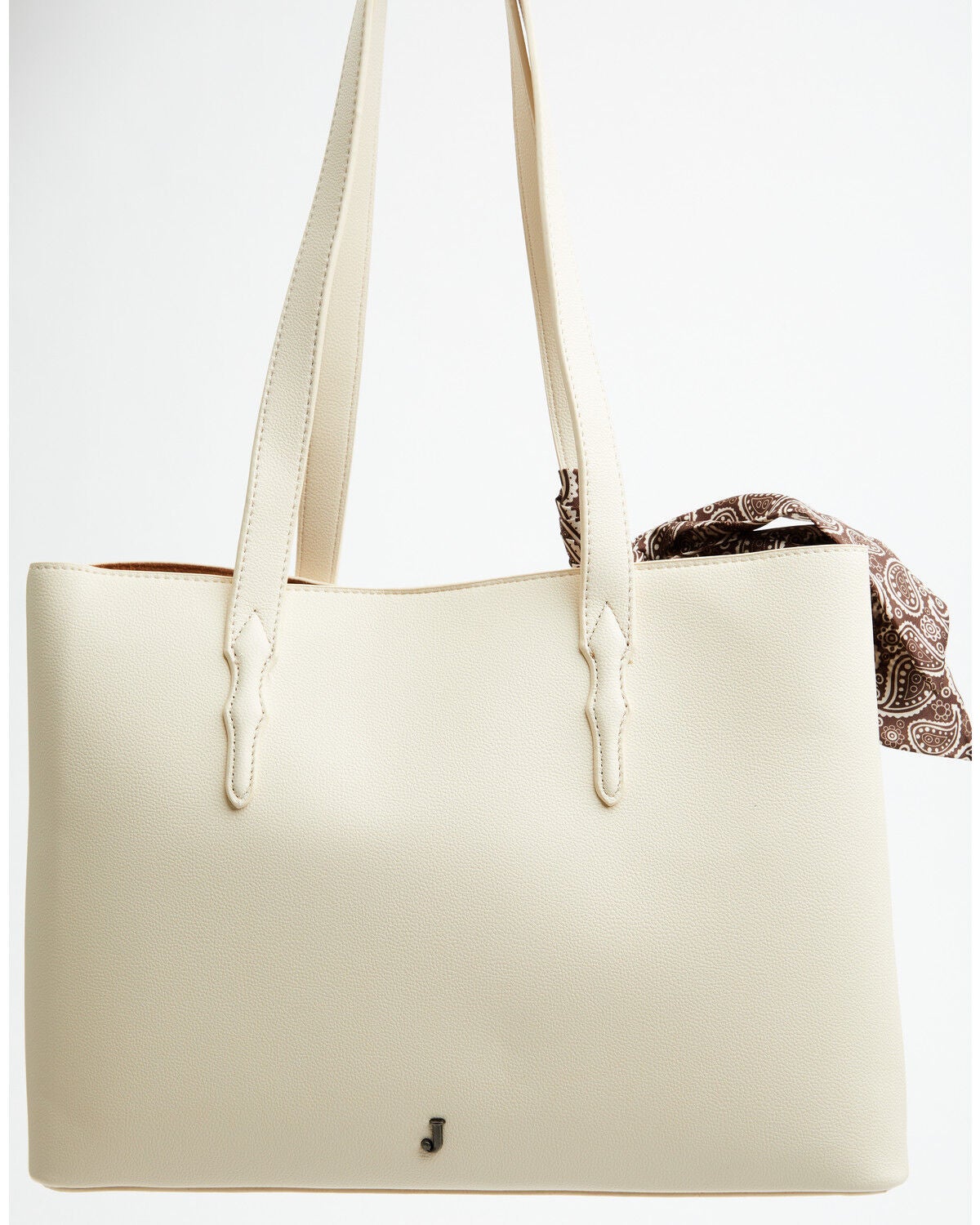 Justin Women's Paisley Print Scarf Tote Bag, Cream, hi-res