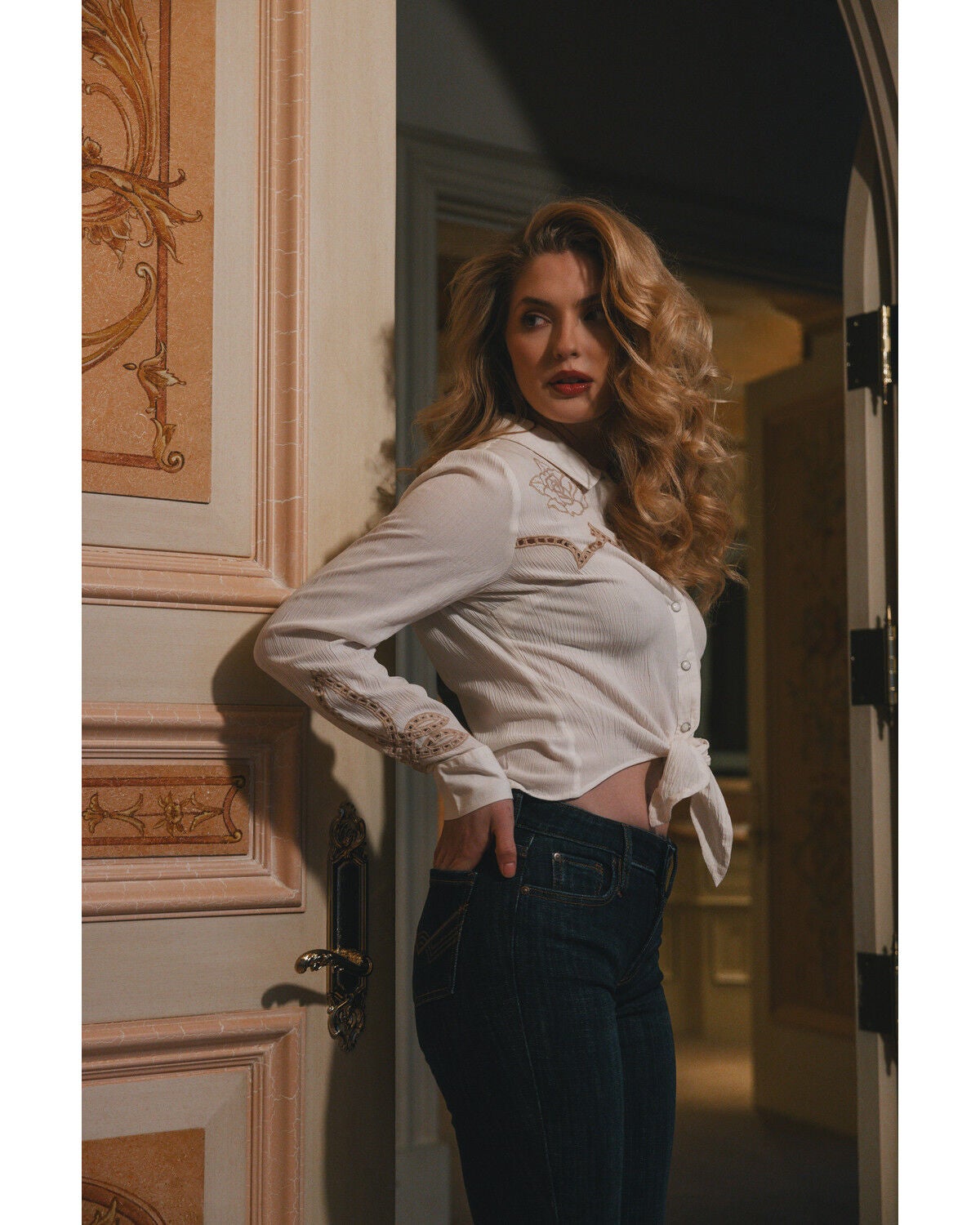 Image #2 - Idyllwind Women's Sonora Long Sleeve Snap Western Shirt, Cream, hi-res