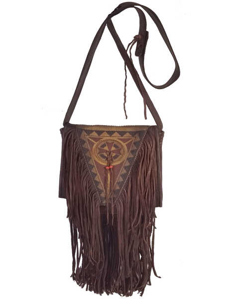 Image #1 - Kobler Leather Women's Painted Crossbody Bag, Dark Brown, hi-res