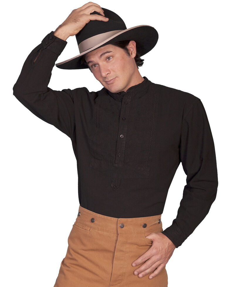 Rangewear by Scully Inset Paisley Bib Frontier Shirt, Black, hi-res