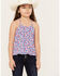 Image #1 - Molly Bracken Girls' Bow Tank Top, Blue, hi-res