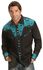 Scully Turquoise Embroidery Retro Western Shirt - Big & Tall, Black, hi-res