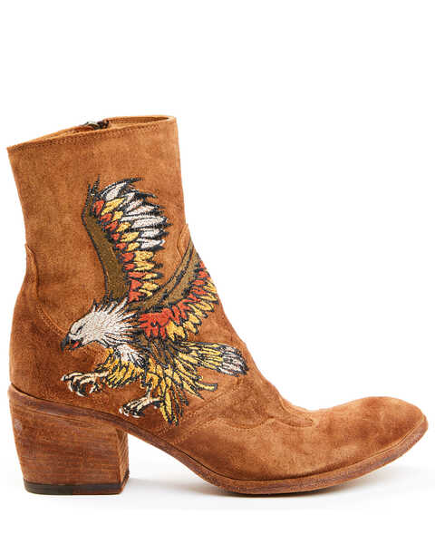Image #2 - Marco Delli Women's Embroidered Eagle Fashion Booties - Round Toe, Cognac, hi-res