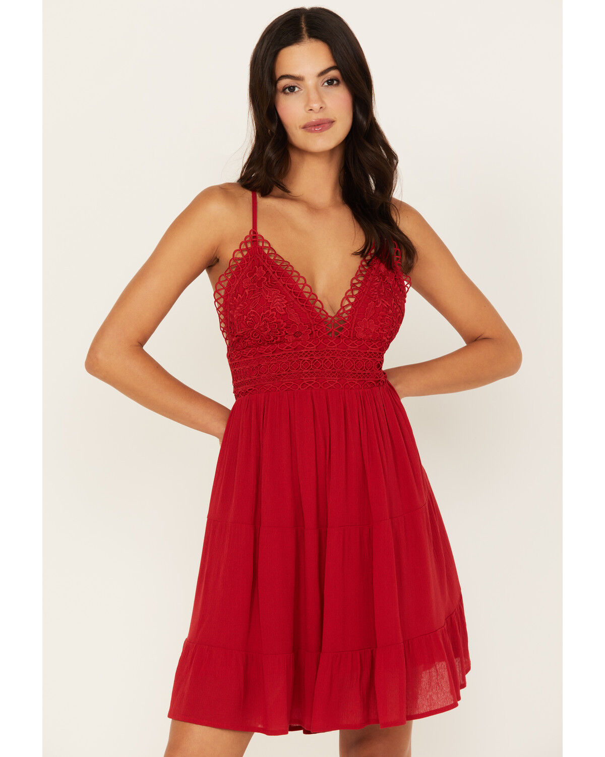 Image #1 - Tempted Women's Crochet Top Sundress, , hi-res
