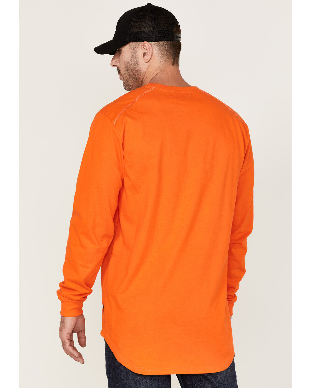 Image #4 - Hawx Men's FR Pocket Long Sleeve Work T-Shirt, Orange, hi-res