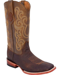 Ferrini Men's Maverick Western Boots - Square Toe, Chocolate, hi-res