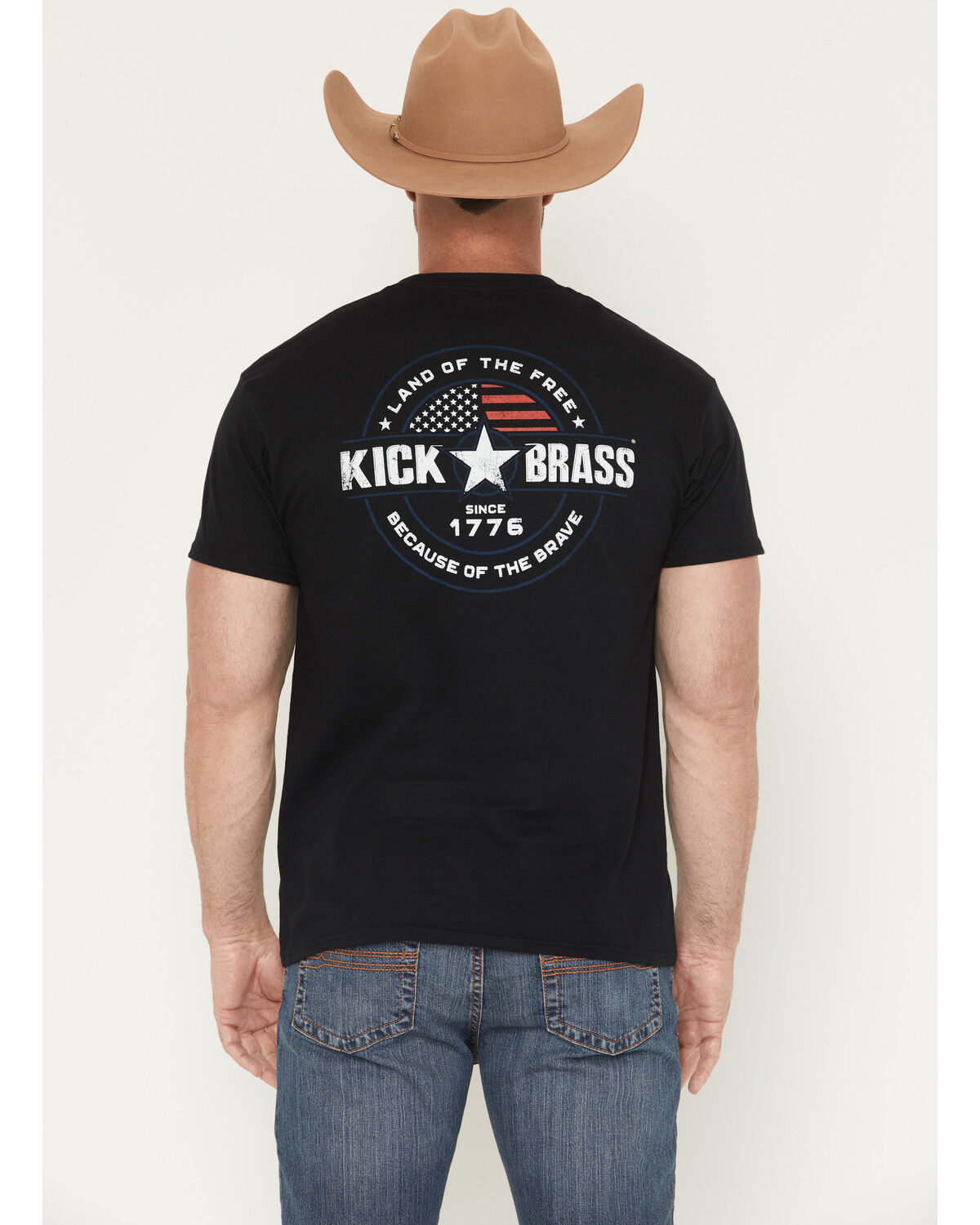 Image #1 - Kick Brass Men's Because Of The Brace Short Sleeve Graphic T-Shirt, Black, hi-res