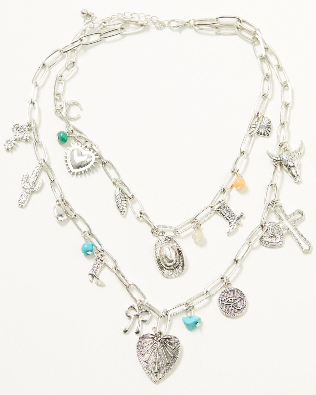 Image #2 - Shyanne Women's Charm Layered Necklace, Silver, hi-res