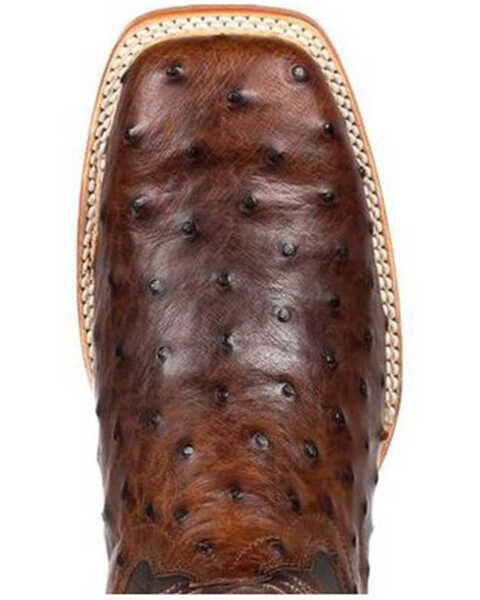 Durango Men's Brown Exotic Full-Quill Ostrich Western Boots - Square Toe, Dark Brown, hi-res