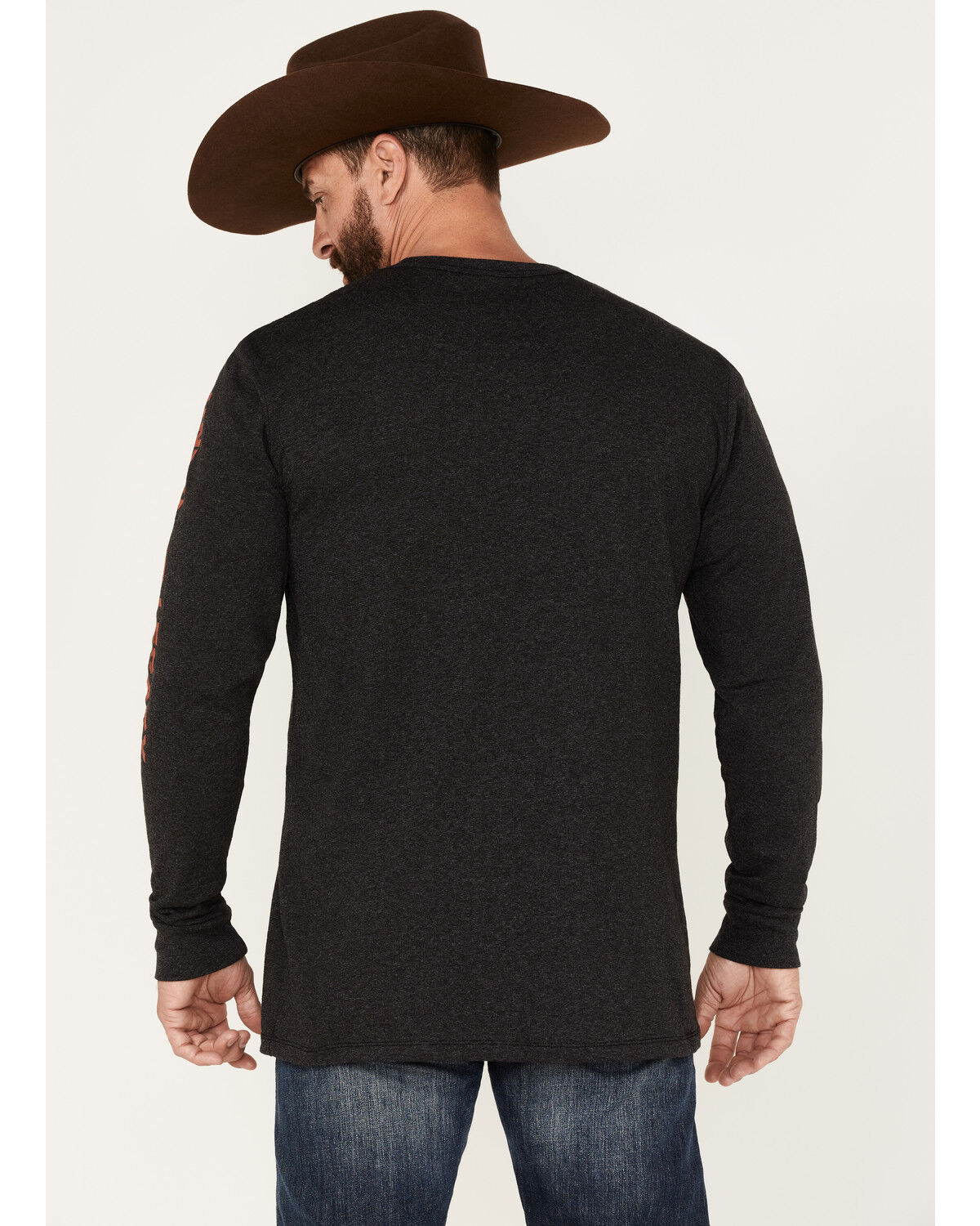 Image #4 - RANK 45® Men's Logo Untamed Legacy Raglan Shirt, Charcoal, hi-res