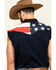 Image #5 - Cody James Men's American Flag Bubba Sleeveless Western Shirt, Red, hi-res