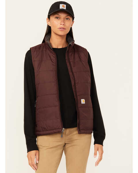 Image #1 - Carhartt Women's Rain Defender® Relaxed Fit Lightweight Insulated Vest , Wine, hi-res